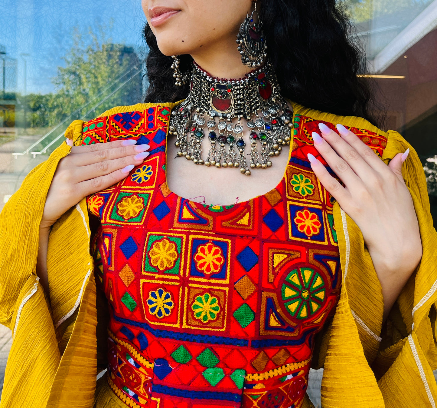 Handmade Colorful Afghan Kuchi Choker Set