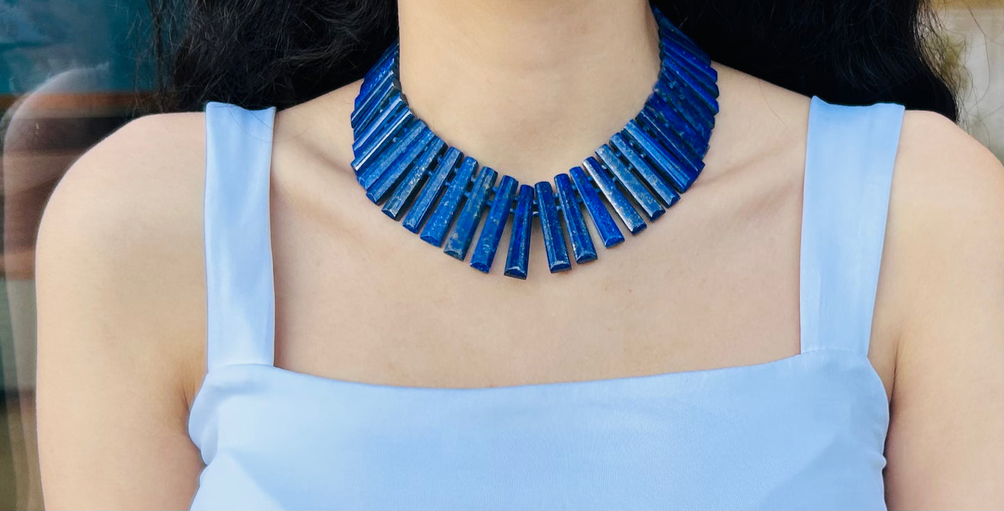 Lapis Lazuli (Lajward) Necklace & Earrings Set
