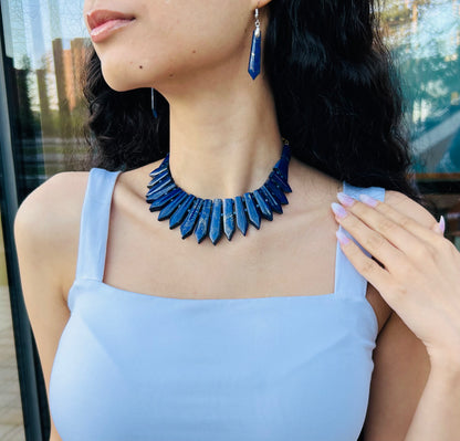 Lapis Lazuli (Lajward) Necklace & Earrings Set