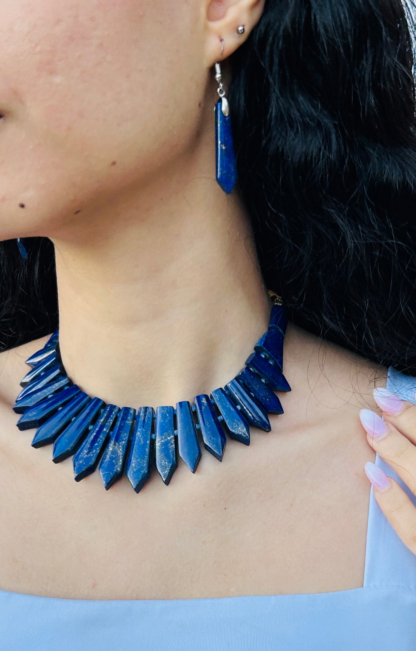 Lapis Lazuli (Lajward) Necklace & Earrings Set