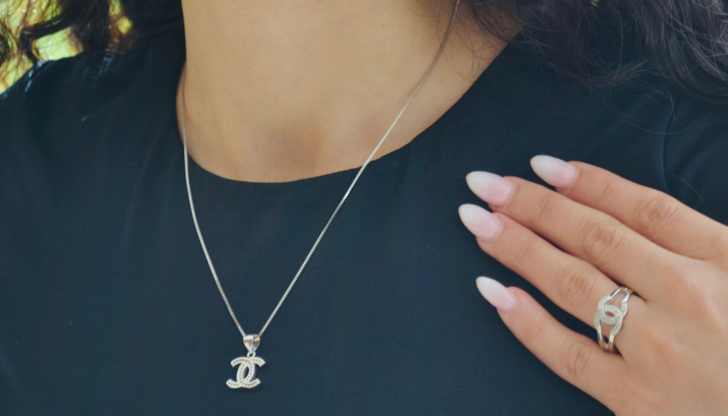 Chanel-Inspired Jewelry Set (Sterling Silver)