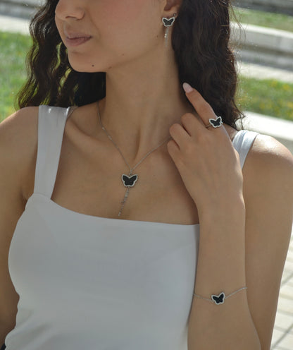 Butterfly Jewelry Set (Sterling Silver)