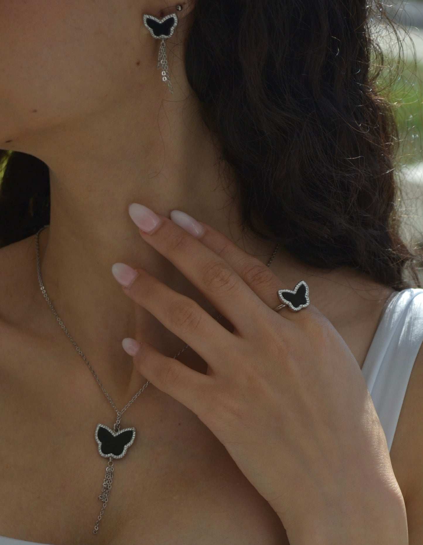 Butterfly Jewelry Set (Sterling Silver)