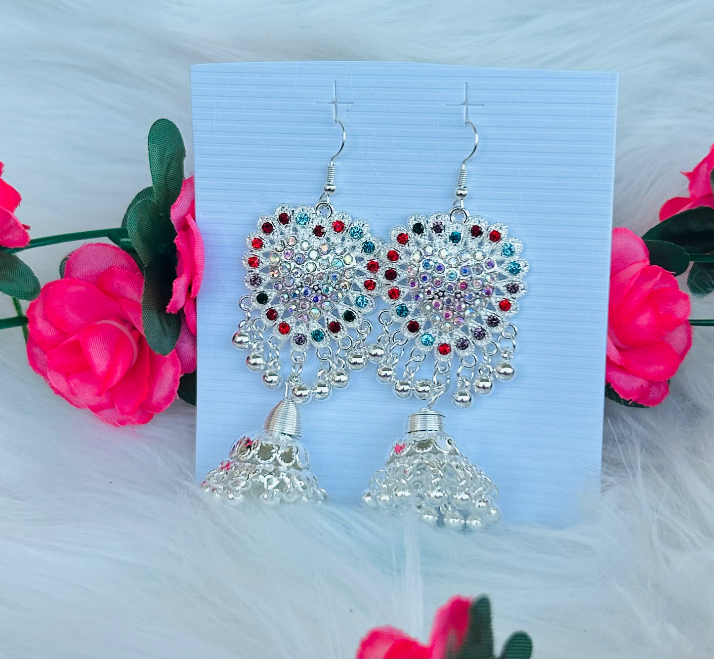 Crystal Jhumka Earrings