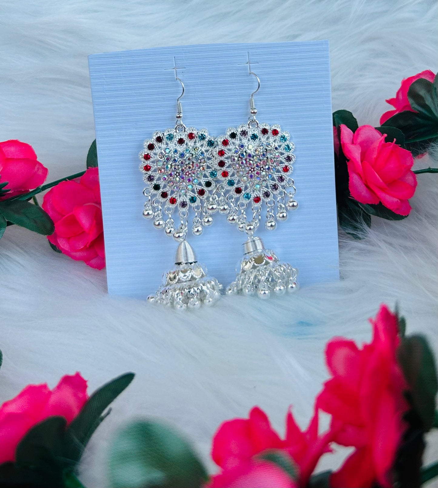 Crystal Jhumka Earrings