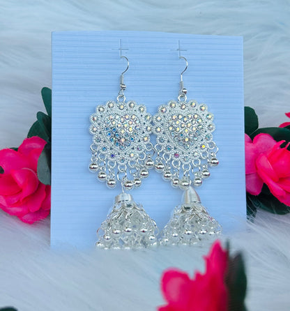 Crystal Jhumka Earrings