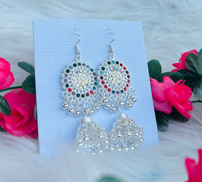 Crystal Jhumka Earrings
