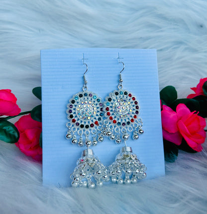 Crystal Jhumka Earrings