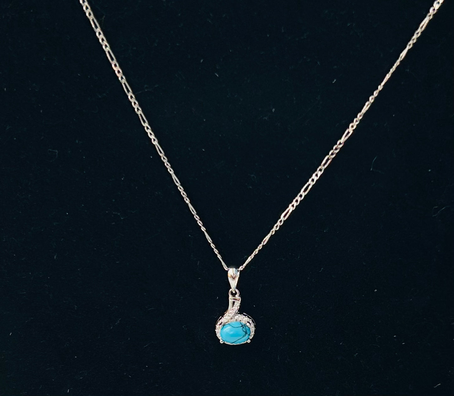 Turquoise Stone Set (Sterling Silver and Real Turquoise Stones)