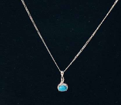 Turquoise Stone Set (Sterling Silver and Real Turquoise Stones)