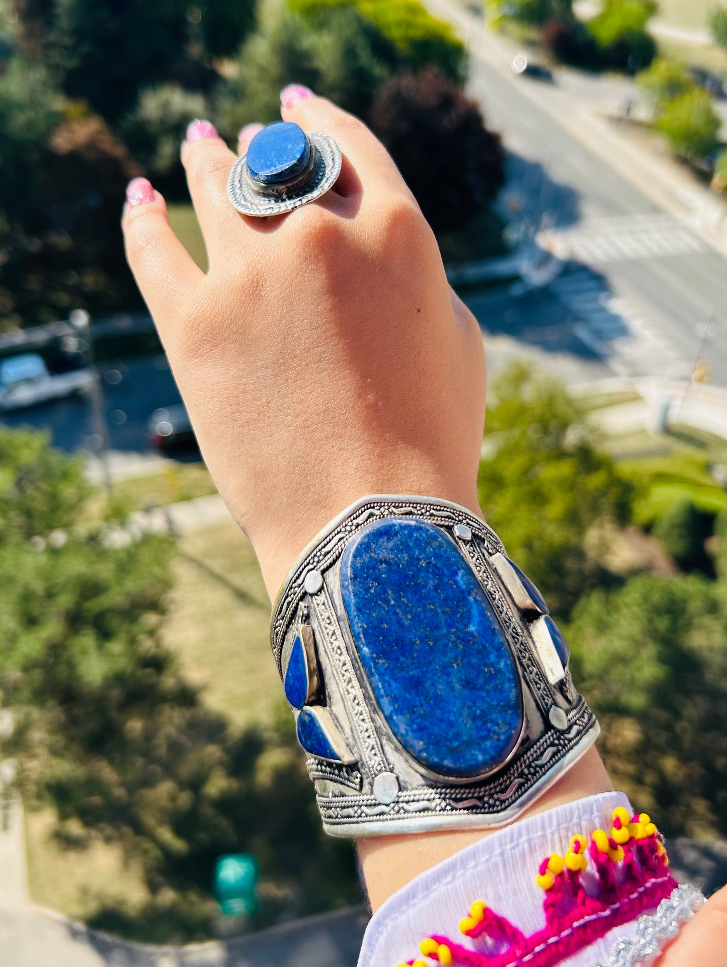 Pure Lapis Lazuli (Lajward) Bangle & Ring Set