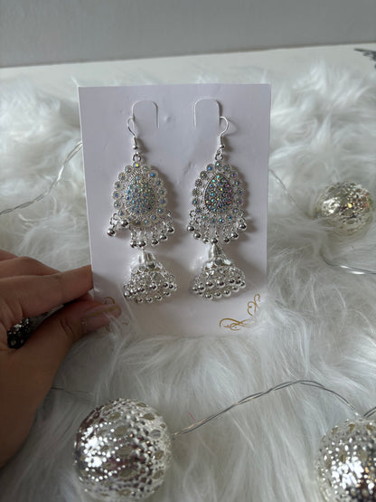 Crystal Jhumka Earrings