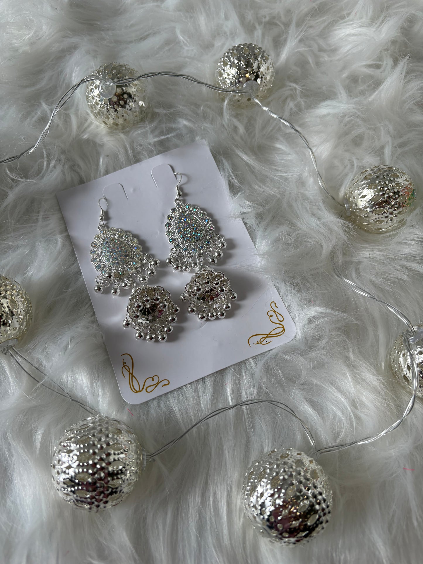 Crystal Jhumka Earrings