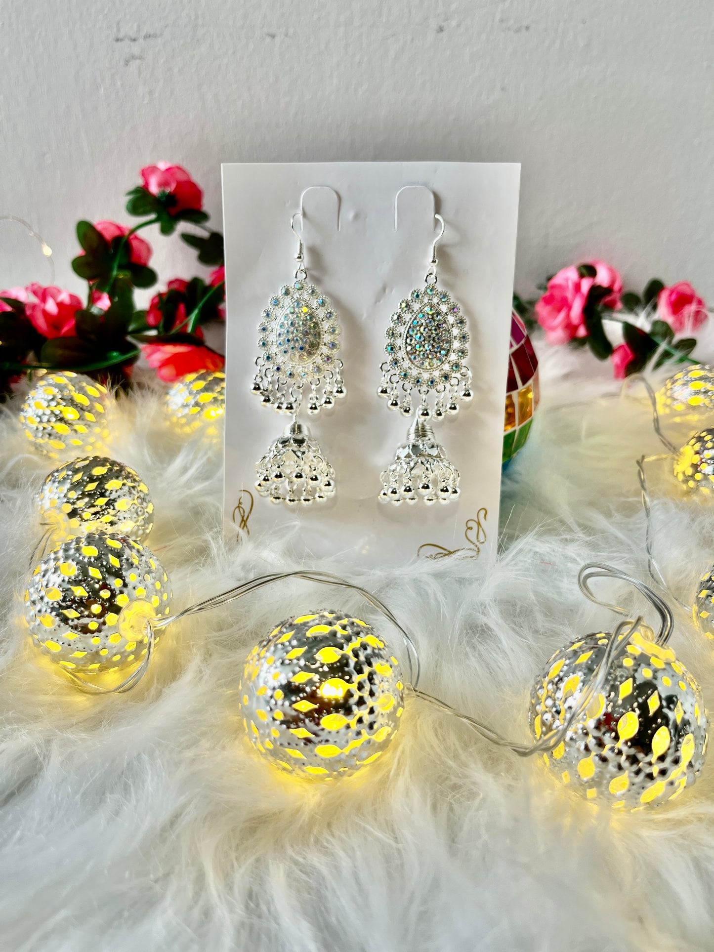 Crystal Jhumka Earrings