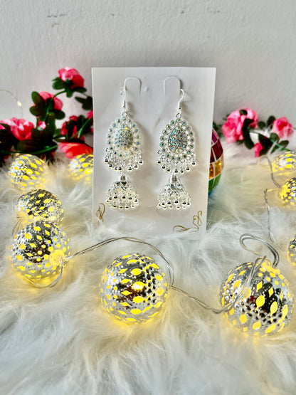 Crystal Jhumka Earrings