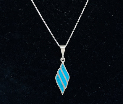 Turquoise Wing Necklace (Sterling Silver)