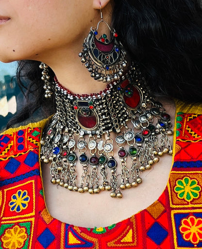 Handmade Colorful Afghan Kuchi Choker Set